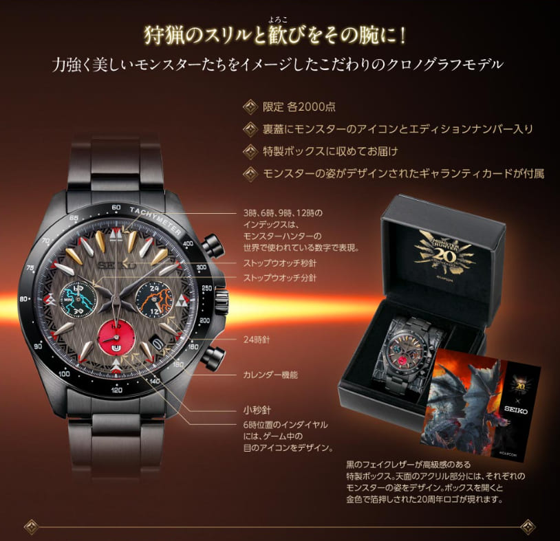 SEIKO 與 CAPCOM 合作！《魔物獵人》20周年紀念限量聯名錶即將登場！